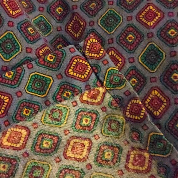 Mr. Witt Vintage geometric print top with lace collar size 14 - Picture 6 of 6